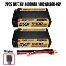 (CN)DXF 5mm 2S 4400mAh 7.6V 140C GOLDEN-NGP Batteria Lipo ad Alta Capacità Hardcase con XT90 Spina per 1:8 Scala RC Auto, Multi-Rotore RC Aeroplano, RC Elicottero, RC Barca