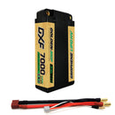 DXF LiPo Battery 2S2P HV 7.6V 7000mAh 140C Graphene NGP Plus Gold Version with 5mm Bullet / EC5 / T / TRX / XT60 / XT90 / XT150 / Q8s Plug for RC 1/10 1/8 Scale Car Racing