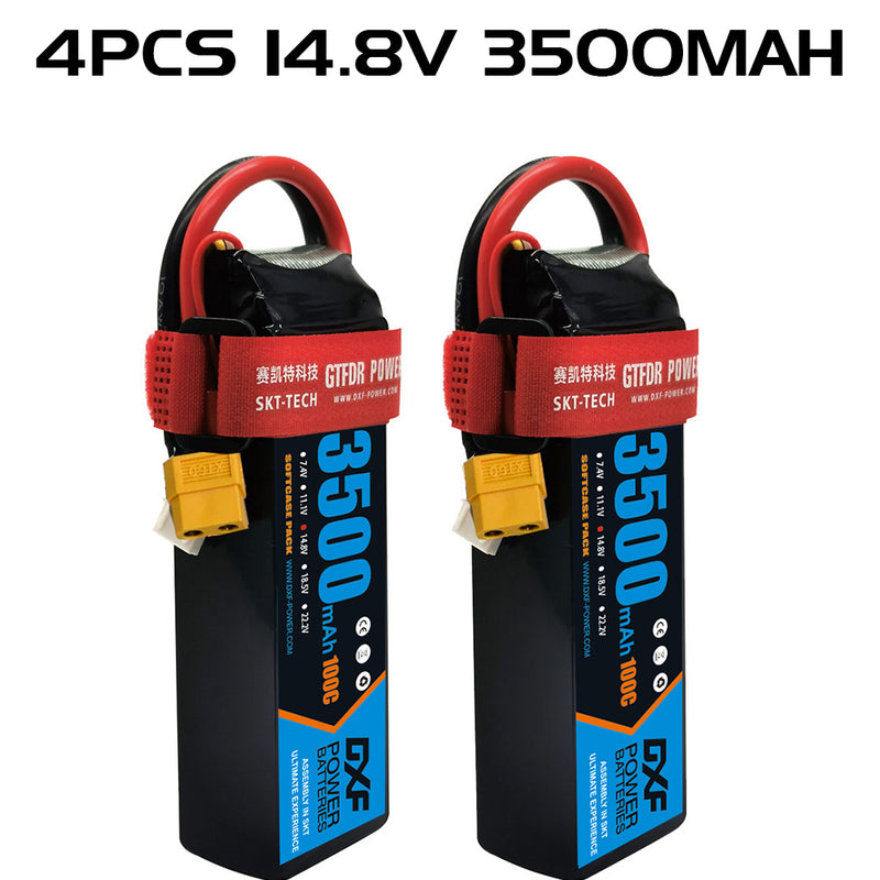 (IT)DXF Lipo Battery 4S 14.8V 3500MAH 100C  lipo SoftCase xt60 Plug for Rc 1/8 1/10 Buggy Truck Car Off-Road Drone