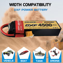 (CN)DXF 2S Lipo Battery 7.4V 150C 4500mAh Soft Case Battery with EC5 XT90 Connector for Car Truck Tank RC Buggy Truggy Racing Hobby