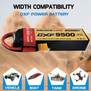 DXF LiPo Battery 2S 7.4V 9500mAh 150C Graphene Softcase with EC5 / T / TRX / XT60 / XT90 / XT150 / Q8s Plug for RC 1/8 1/10 Buggy Truck Car Off-Road Drone