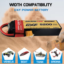 DXF Lipo Battery 2S 7.4V 5200mAh 150C Graphene Softcase with EC5 / T / TRX / XT60 / XT90 / XT150 / Q8s Plug for RC 1/8 1/10 Buggy Truck Car Off-Road Drone