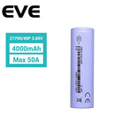EVE INR 21700 Battery 40P 4000mah Lithium Ion Battery MAX 12.5C Discharge Rate Cylindrical Cell 21700 Battery