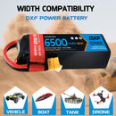 DXF Lipo Battery 6S 22.2V 6500mAh 80C Graphene Softcase with EC5 / T / TRX / XT60 / XT90 / XT150 / Q8s Plug for RC 1/8 1/10 Buggy Truck Car Off-Road Drone