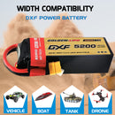 (CN)DXF 6S Lipo Battery 22.2V 150C 5200mAh Soft Case Battery with EC5 XT90 Connector for Car Truck Tank RC Buggy Truggy Racing Hobby