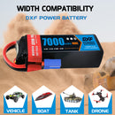 (ES)DXF 6S Lipo Battery 22.2V 100C 7000mAh Soft Case Battery with EC5 Connector for Car Truck Tank RC Buggy Truggy Racing Hobby