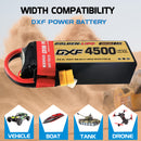 (CN)DXF 6S Lipo Battery 22.2V 150C 4500mAh Soft Case Battery with EC5 XT90 Connector for Car Truck Tank RC Buggy Truggy Racing Hobby