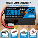 DXF SEMI-SOLID 14S 53.9V 23000mAh 15C Soft Case LiPo Battery with 8AWG Wire for Toy Cars, Boats, UAVs & Drones (1-6 Pack)