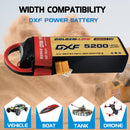 DXF 리포 배터리 4S 15.2V 9200MAH 130C 골드시리즈 그래핀 리포 하드케이스 (EC5 및 XT90 플러그 포함) Rc 1/8 1/10 버기 트럭 자동차 오프로드 드론용