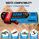 (CA)DXF Lipo Battery 2S 7.4V 5200mAh 120C Hardcase for Rc Truck Drone 1/10 1/8 Scale Traxxas Slash 4x4 RC Car Hard Case