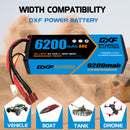 (CA)DXF Lipo Battery 3S 11.1V 6200MAH 80C  lipo Hardcase Deans/T Plug for Rc 1/8 1/10 Buggy Truck Car Off-Road Drone