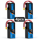 DXF 6S 22.2V 12000mAh 100C Soft Case LiPo Battery with 8AWG Wire for Toy Cars, Boats, UAVs & Drones (1-6 Pack)
