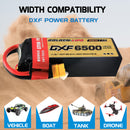 DXF Lipo Battery 4S 14.8V 6500mAh 150C Graphene Softcase with EC5 / T / TRX / XT60 / XT90 / XT150 / Q8s Plug for RC 1/8 1/10 Buggy Truck Car Off-Road Drone