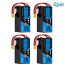 DXF SEMI-SOLID 12S 44.4V 80000mAh 10C Soft Case LiPo Battery with 8AWG Wire for Toy Cars, Boats, UAVs & Drones (1-6 Pack)