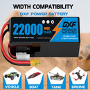 DXF LiPo Battery 6S HV 22.8V 22000mAh 100C Graphene Softcase Blue with EC5 / T / TRX / XT60 / XT90 / XT150 / Q8s Plug for RC 1/8 1/10 Buggy Truck Car Off-Road Drone