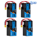 DXF 6S 22.2V 33000mAh 10C Soft Case LiPo Battery with 8AWG Wire for Toy Cars, Boats, UAVs & Drones (1-6 Pack)