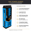 DXF LiPo Battery 2S2P 7.4V 8000mAh 140C Graphene Blue with EC5 / T / TRX / XT60 / XT90 / XT150 / XT90S / Q8s Plug for RC 1/10 Touring Car Racing