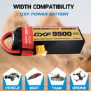 (CN)DXF 6S Lipo Battery 22.2V 150C 9500mAh Soft Case Battery with EC5 XT90 Connector for Car Truck Tank RC Buggy Truggy Racing Hobby