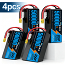 DXF SEMI-SOLID 14S 51.8V 50000mAh 5C Soft Case LiPo Battery with 8AWG Wire for Toy Cars, Boats, UAVs & Drones (1-6 Pack)