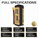 DXF Lipo Battery 4S 15.2V 6500MAH 150C GoldSeries LCG 5MM Graphene LiPo Hardcase XT90 Plug for RC 1/8 1/10 Buggy Truck Car Off-Road Drone
