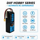 DXF Lipo Battery 4S 14.8V 4200mAh 100C GoldSeries Graphene Softcase with EC5 / T / TRX / XT60 / XT90 / XT150 / Q8s Plug for RC 1/8 1/10 Buggy Truck Car Off-Road Drone