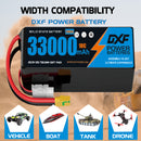 DXF 6S 22.2V 33000mAh 5C Soft Case LiPo Battery with 8AWG Wire for Toy Cars, Boats, UAVs & Drones (1-6 Pack)