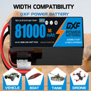 (CN)DXF 12S Lipo Battery 44.4V 5C 81000mAh Soft Case Battery  for Drone UAV FPV Car Truck Tank RC Buggy Truggy Racing Hobby