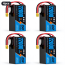 DXF SEMI-SOLID 14S 53.9V 72000mAh 15C Soft Case LiPo Battery with 8AWG Wire for Toy Cars, Boats, UAVs & Drones (1-6 Pack)