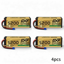 DXF GOLD Series 3S 11.1V 5200mAh 100C Graphene Hardcase LiPo Battery with EC5 Plug for 1/8 1/10 RC Car Truck (1-6 Pack)