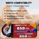 DXF 650mAh 6S 70C 22.2V Lipo Battery Pack for FPV LiPo Battery