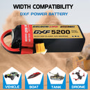 DXF Lipo Battery 6S 22.2V 5200mAh 100C Graphene Softcase with EC5 / T / TRX / XT60 / XT90 / XT150 / Q8s Plug for RC 1/8 1/10 Buggy Truck Car Off-Road Drone