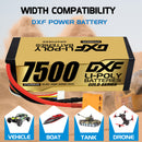 DXF LiPo Battery 4S HV 15.2V 7500mAh 150C Graphene Softcase with EC5 / T / TRX / XT60 / XT90 / XT150 / Q8s Plug for RC 1/8 1/10 Buggy Truck Car Off-Road Drone