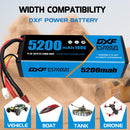 (CA)DXF Lipo Battery 3S 11.1V 5200MAH 100C Blue Series Graphene lipo Hardcase with Deans Plug for Rc 1/8 1/10 Buggy Truck Car Off-Road Drone