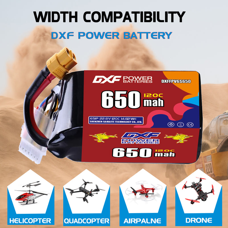 DXF 880mAh 6S 150C 22.8V Lipo Battery Pack for FPV LiPo Battery