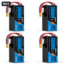 DXF SEMI-SOLID 12S 46.2V 36000mAh 15C Soft Case LiPo Battery with 8AWG Wire for Toy Cars, Boats, UAVs & Drones (1-6 Pack)