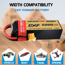 (CN)DXF 4S Lipo Battery 14.8V 150C 5200mAh Soft Case Battery with EC5 XT90 Connector for Car Truck Tank RC Buggy Truggy Racing Hobby