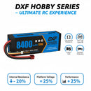 DXF 3S 11.1V 8400mAh 120C Graphene LiPo Hardcase Battery with 10AWG Deans T-Plug for RC Car Truck (1-6 Pack)