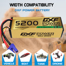 DXF LiPo Battery 3S 11.1V 5200mAh 100C Graphene Softcase Gold with EC5 / T / TRX / XT60 / XT90 / XT150 / Q8s Plug for RC 1/8 1/10 Buggy Truck Car Off-Road Drone