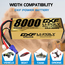 DXF 3S Lipo Battery 11.4V 8000mAh 130C GOLD Version Graphene Hardcase with EC5 Plug for RC 1/8 1/10 Buggy Truck Car Off-Road (1-6 Pack)
