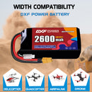 DXF 2600mAh 2S 120C 7.4V Lipo Battery Pack for FPV LiPo Battery