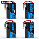 DXF 6S 23.1V 34000mAh 15C Soft Case LiPo Battery with 8AWG Wire for Toy Cars, Boats, UAVs & Drones (1-6 Pack)