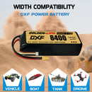 DXF LiPo Battery 3S 11.1V 8400mAh 140C Graphene Softcase with EC5 / T / TRX / XT60 / XT90 / XT150 / Q8s Plug for RC 1/8 1/10 Buggy Truck Car Off-Road Drone