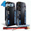 DXF BLUE Series 2S HV 7.6V 7000mAh 140C Graphene 5mm Shorty Hardcase LiPo with Deans/T-Plug (1-6 Pack)