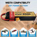 (CN)DXF 2S Lipo Battery 7.4V 150C 9500mAh Soft Case Battery with EC5 XT90 Connector for Car Truck Tank RC Buggy Truggy Racing Hobby