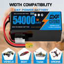DXF 6S 22.2V 54000mAh 5C Soft Case LiPo Battery with 8AWG Wire for Toy Cars, Boats, UAVs & Drones (1-6 Pack)