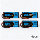 DXF 3S 11.1V 6200mAh 80C Graphene Hardcase LiPo Battery with Deans/T-Plug & 10AWG Wire (1-6 Pack)