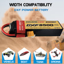 DXF Lipo Battery 2S 7.4V 8500mAh 150C Graphene Softcase with EC5 / T / TRX / XT60 / XT90 / XT150 / Q8s Plug for RC 1/8 1/10 Buggy Truck Car Off-Road Drone