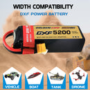 DXF Lipo Battery 5S 18.5V 5200mAh 100C Graphene Softcase with EC5 / T / TRX / XT60 / XT90 / XT150 / Q8s Plug for RC 1/8 1/10 Buggy Truck Car Off-Road Drone