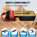 DXF Lipo Battery 3S 11.1V 4500mAh 150C GoldSeries Graphene Softcase with EC5 / T / TRX / XT60 / XT90 / XT150 / Q8s Plug for RC 1/8 1/10 Buggy Truck Car Off-Road Drone