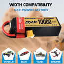 (CN)DXF 4S Lipo Battery 15.2V 150C 10000mAh Soft Case Battery with EC5 XT90 Connector for Car Truck Tank RC Buggy Truggy Racing Hobby